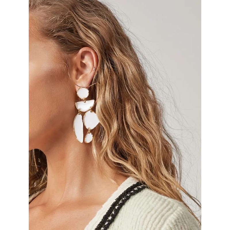 Gold Irregular Hoop Earrings for Women Combination Dangle Drop Earrings