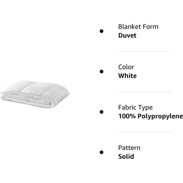Ikea Thin Insert for Duvet Cover, Twin, White