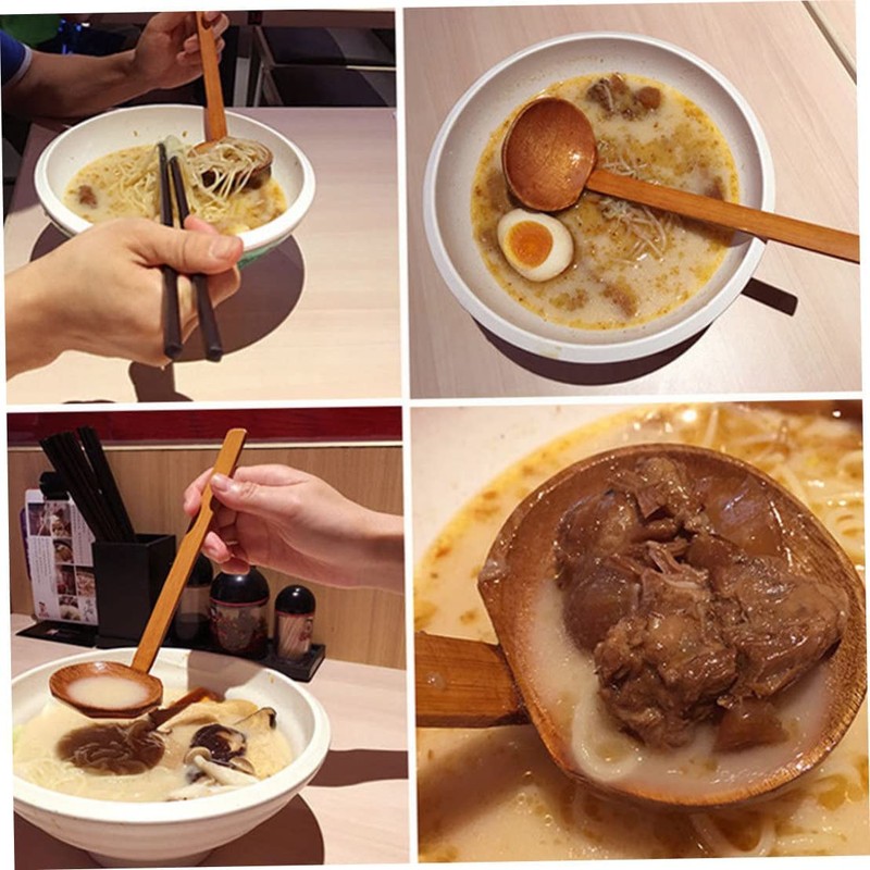 AKAMAS Japanese Soup Spoon Long Handle Japanese Long Handle Drink