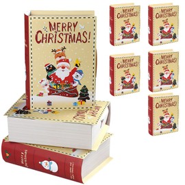 Ouzrpuo Set of 5 Christmas Gift Boxes, Xmas Surprise Gift Boxes for Wrapping Gifts, Party Favors Holiday Gift Bags 7.1 x 5.2 x 1.9 inch