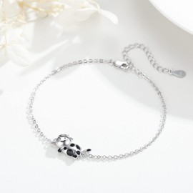 Cow Bracelet Jewellery 925 Sterling Silver Lucky Cow Anklet Bracelets for Girl Adjustable Women Animal Bracelet Cow Gift for Kids Daughter…