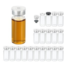 YOKIVE 20 Pcs Sample Vials, Lab Empty Vials | Lab Supplies, Great for Chemistry Lab Chemicals (Transparent, 10-ml)