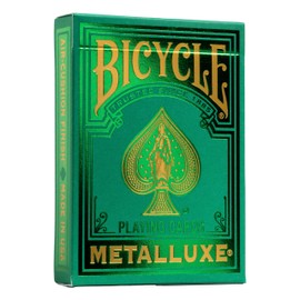 Bicicleta Metalluxe Green Playing Cards - Acabado de lámina de Metal Premium - Tamaño póquer