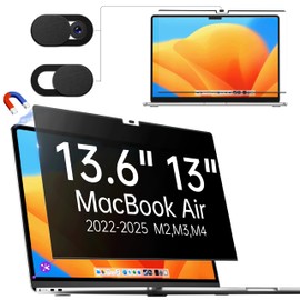 Magnetic Privacy Filter for Apple MacBook Air 13.6 Inch (M4 2025 / M3 2024 / M2 2022), Privacy Filter Removable Anti-Glare Blue Light Laptop Privacy Film Mac Air 13 Privacy Screen