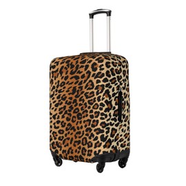 Richugui Brown and Black Leopard Pattern Luggage Cover Elastic Washable Stretch Suitcase Travel Suitcase Protector Anti-Scratch Cover for Kid and Adult (M)
