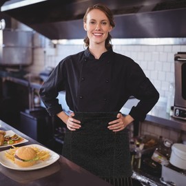 Toyvian Mens Grill Unisex Half s Chef Apron Server Aprons Short Apron Waitress Apron Chef Denim Apron Restaurant Apron with 3 Pockets Grilling Apron Apron Mens Apron