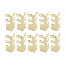 JianLing 10PCS Chinese Antique Skirting Board Corner Protector Gold 60 Screws 48mm Vintage Metal Corner Protector for Skirting Board Cabinets Desks Dressers Bookcases Wooden Crate Corner Protection