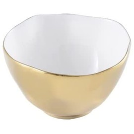 Pampa Bay Moonlight Tarnish Free Porcelain Snack Bowl with gold titanium