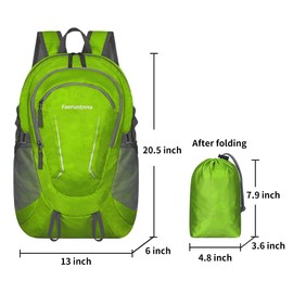 30L Large capacity Lightweight Packable Foldable Backpack，women and men Hiking backpack，Outdoors Travel Backpack (Fluorescent Green)
