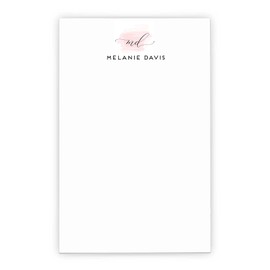 Two Initials Monogrammed Notepad, Professional Monogrammed Notepad, Notepads for women, Your choice of ink color and envelope color, size 5.5in x 8.5in, 50 sheets