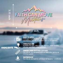 Faith Car Sticker (Faith Can Move Pastel) – Christian Bumper Sticker & Religious Car Accessories.