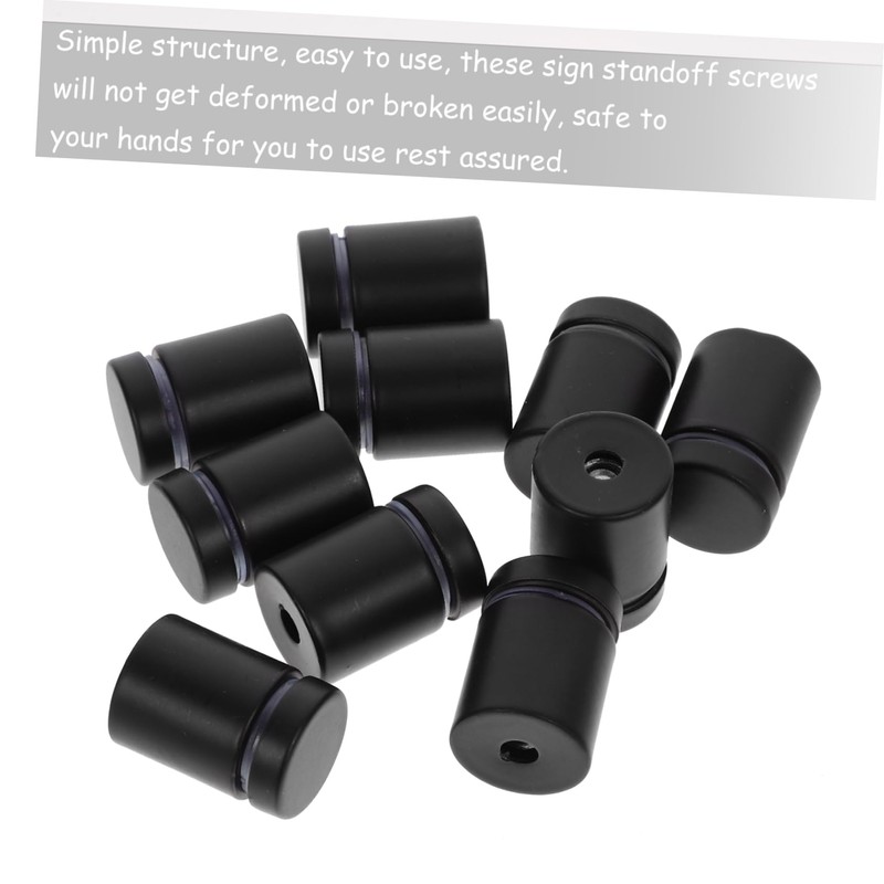 FUNOMOCYA Pack Stainless Steel Standoff Screws Small Black Sign Mounting