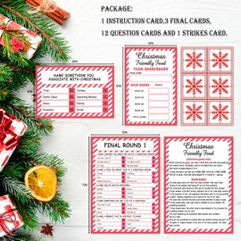 ZAQTS Christmas Friendly Feud Card Game, Christmas Party Game for Family Activity, Christmas Games for Adults and Teens, Feud Quiz, Christmas Quiz(sdfeud01)