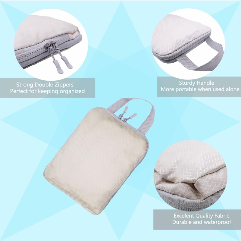 Compression Packing Cubes Set Extensible Travel Luggage Organiser Bags for