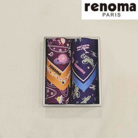 Renoma 대구백화점 레노마남녀2매 나염 손수건 세트(RGA18번) Daegu Department Store Renoma Unisex 2-Piece Printed Handkerchief Set (Model RGA18)