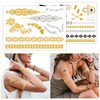 80+ Patterns Gold Festival Tattoos, Metallic Tattoo, Waterproof, Temporary Tattoos