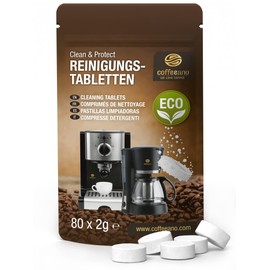 Coffeeano 80 Eco Cleaning Tablets for Fully Automatic Coffee Machines and Coffee Machines. Cleaning Tablets for Delonghi, Siemens, EQ Series, Jura, Krups, Bosch, Miele, Melitta, WMF etc.