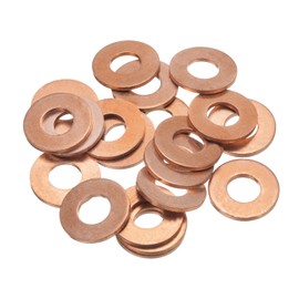 sourcing map Copper Sealing Ring Gasket 8mm ID 18mm OD Flat Fitting Washers for Sump Plugs Water Fuel Hydraulic Fittings Pack of 20,1.5mm Thickness