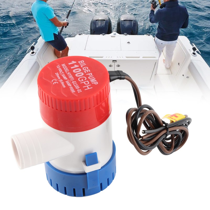 1100GPH 12V Submersible Bilge Pump Nonautomatic Marine Boat Water Pump