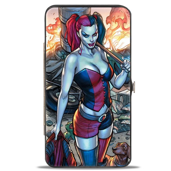 Buckle-Down Unisex Hinge Wallet Harley Quinn Money Brush, Marled Quinn