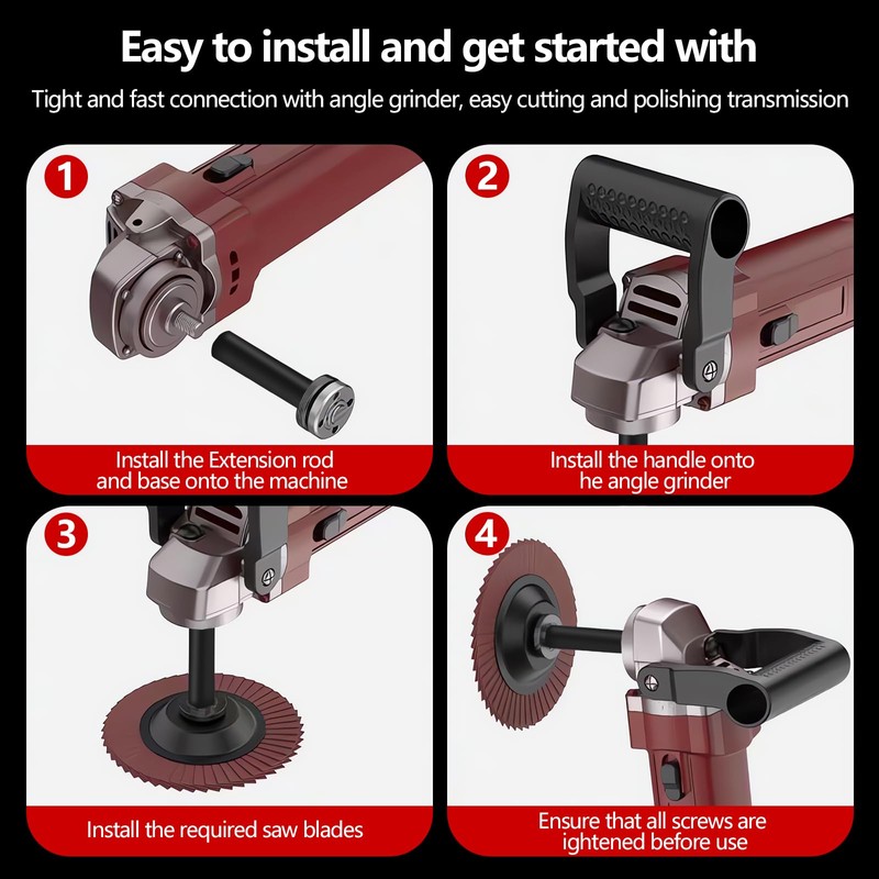 4-Piece M10x1.5 Angle Grinder Extension Kit – 2",3",4",5" Extension Rod