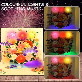 Ecloverlife Pop Up Greeting Cards with Music & Lights, DIY Flower Music Greeting Cards, Get Well Soon, Happy Birthday, Best Mom, Thank You Cards, Wonderful Wishes for Mom, Wife, Friends