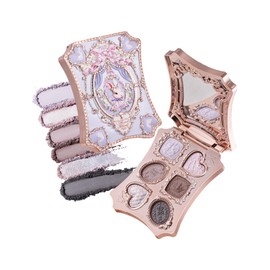 Flower Knows Bunny Garden 6-Color Makeup Palette,Lavender Purple Face Makeup with 4 Matte + 2 Shimmer + 1 Satin Shades,Blendable & Smooth,Cute Make Up Gift,0.23 oz(02 Moon Serenade)