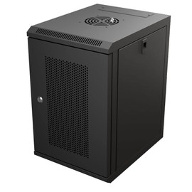 NavePoint 15.75 in Wall Mount Network Cabinet, 9U, Perforated, Black
