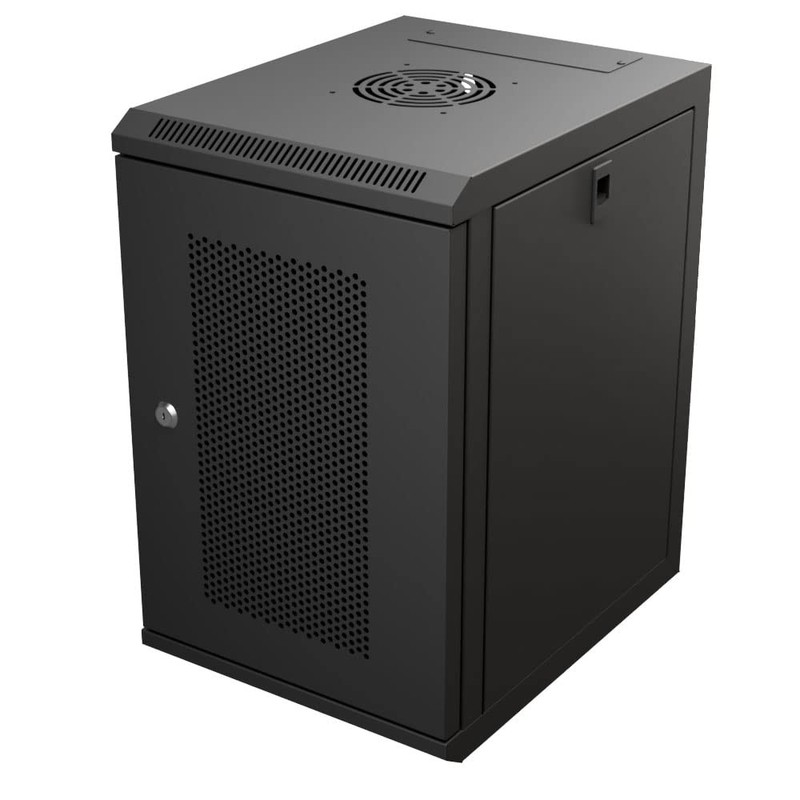 NavePoint 15.75 in Wall Mount Network Cabinet, 9U, Perforated, Black
