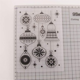 Christmas Baubles Bells Ornament decors Star Plastic Embossing Folders for Card Making Scrapbooking or Paper Crafts