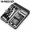 19-Piece Nail Clipper Set with Leather Case – Stainless Steel