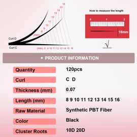 EXTENIFY 15mm Individual Lashes D Curl 20D Cluster Lashes 120pcs Eyelash Extenisons, DIY Lashes at home, Easy to Apply (20D-15mm-D)
