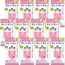 [Bulk Purchase] Kirei Kirei Disinfecting Wet Sheet, Non-Alcoholic Type, Pack of 10 Sheets x 12 Packs (Ball Sale)