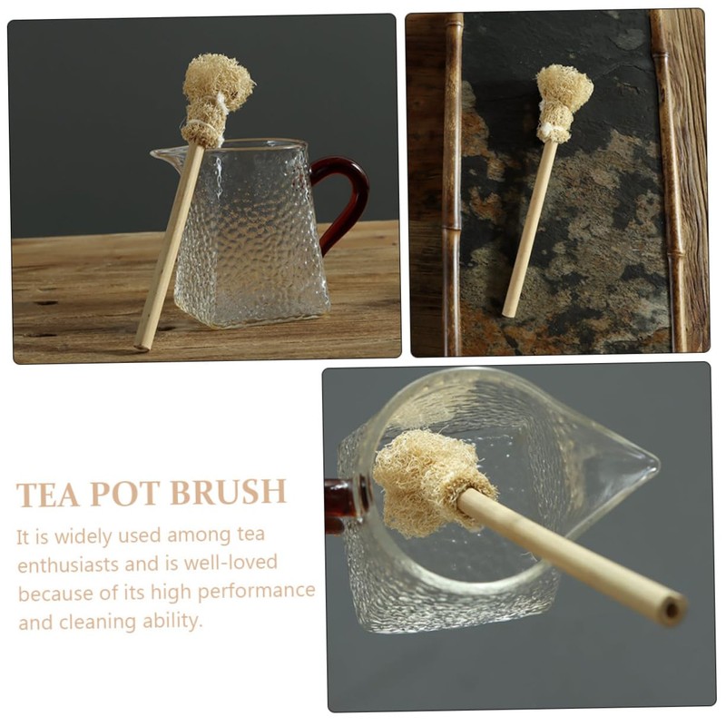 CHILDWEET Loofah Teapot Brush Durable Cup Cleaning Brush with Practical