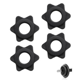 KGDUYC 4 Hex Nuts for Dumbbells, Non-Slip Quick Release Dumbbell Bar, Twist Lock Barbell Clamps, Plastic Dumbbell Clamps for Training Exercises (Black, 25mm)