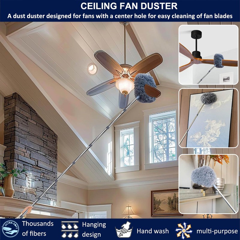 20+ Ft High Reach Ceiling Fan Duster & Cobweb &
