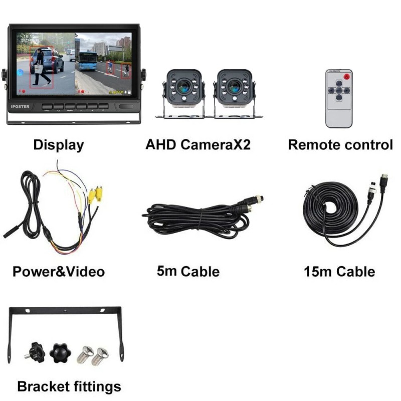 iPoster 7" Split 2 Screen DVR Monitor BSD 2x Metal
