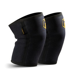 HOSSTILE Neoprene Knee Sleeves (Pair) – 7mm Competition-Grade Neoprene, Reinforced Seams, Contoured Fit for Stability, Compression & Joint Support, Heavy Weightlifting & Bodybuilding (Medium)