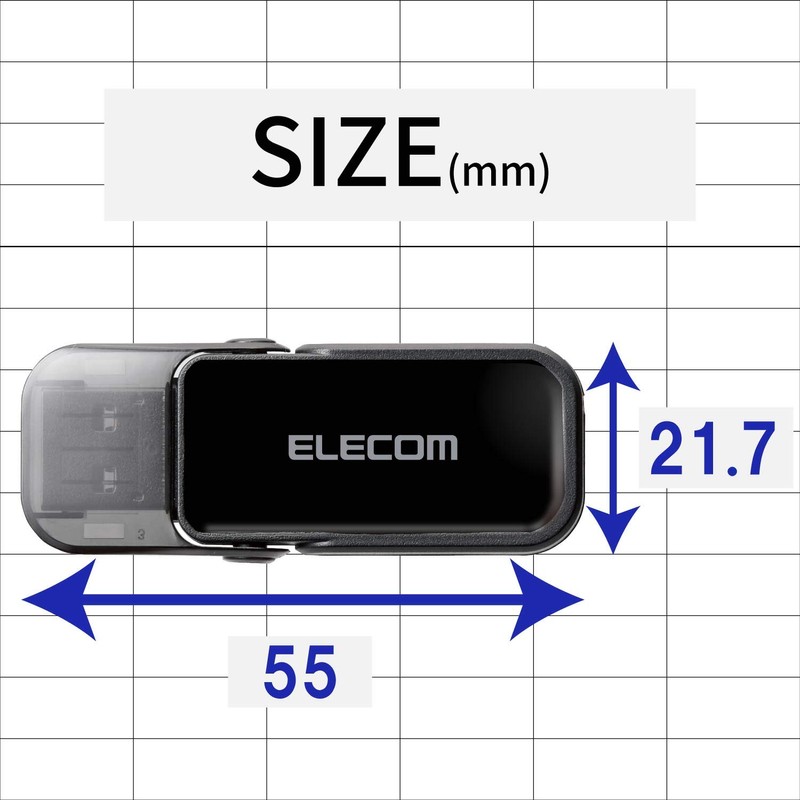 Elecom MF-FCU3032GBK 32GB USB 3.0 3.1 (Gen1) No Loss Cap