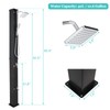 VINGLI 10.6 Gallon 7.5FT Solar Heated Shower with Shower Head,
