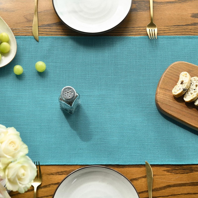 Artoid Mode Teal Boho Rural Rustic Farmhouse Tassel Table Runner,
