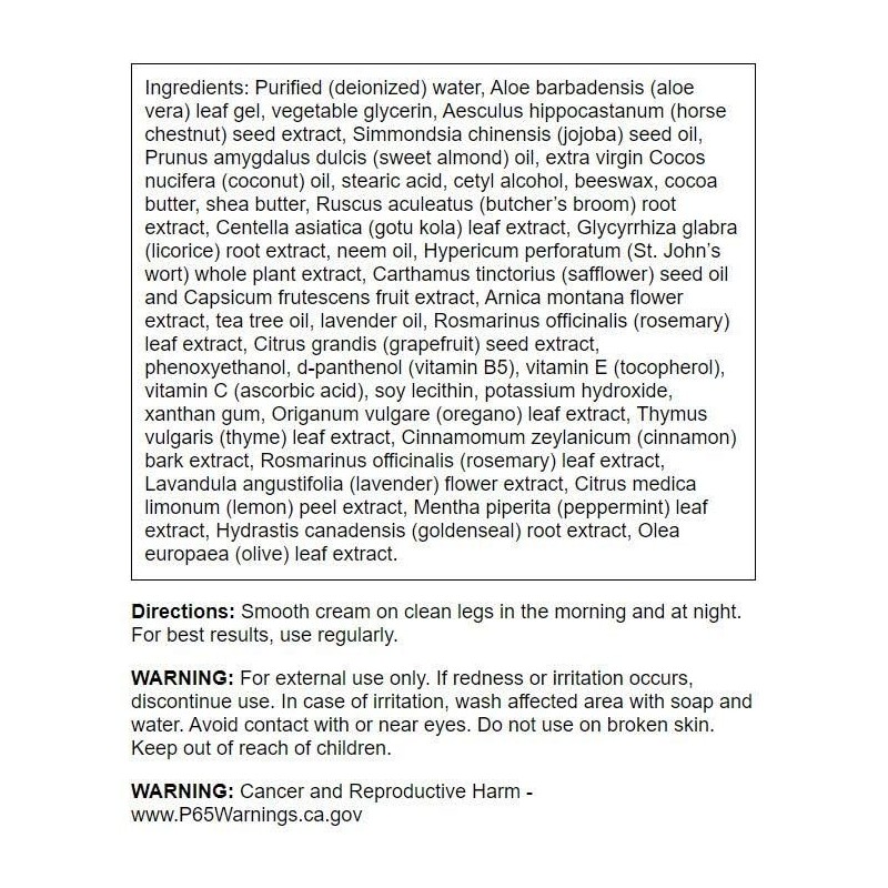 Swanson Leg Vein Essentials Cream - 4 fl Ounce (118