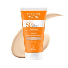 Avene Protector Solar Facial Dermatológico con Color FPS50+, Bloqueador Solar Facial para Piel Mixta y Grasa, Fluido con Color, Protección UVA UVB, 50ml