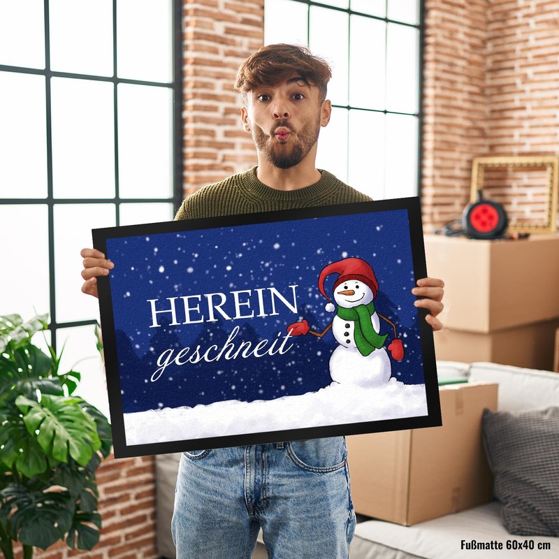 speecheese Snowman Doormat in 35 x 50 cm as a