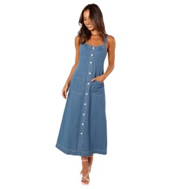 Petal & Pup Women's Bettie Midi Dress, Denim, X-Small