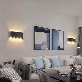 Sunsign 8W LED Lampara Pared Industrial IP65 Impermeable Fuentes De Luz Superior E Inferior para La IluminacióN Interior Y Exterior Negro