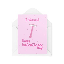 Funny Valentine's Card - I Shaved Razor - Girlfriend Boyfriend Cards - Valentines Card - Husband Wife Funny Married Cards - CBH1452