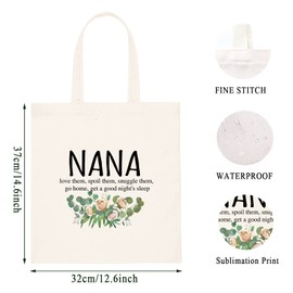 WCGXKO Nana Tote Bag Nana GIft Nana Shopping Bag Travel Bag Love Them Spoil Them Snuggle Them Grandma Gift (snuggle them Nana2)
