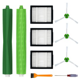 7 Pack Replacement Parts for iRobot Roomba i3 i3+ i4 i6 i6+ i7 i7+ i8 i8+/Plus E5 E6 E7 I,E &J Series Vacuum Cleaner, 1 Set Multi-Surface Rubber Brushes, 3 HEPA Filters, 3 Edge-Sweeping Brushes