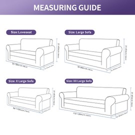 Joccun Stretch Loveseat Couch Cover, Water Repellent Sofa Slipcover for 2 Cushion Couch, Washable Furniture Protector Cover for Living Room